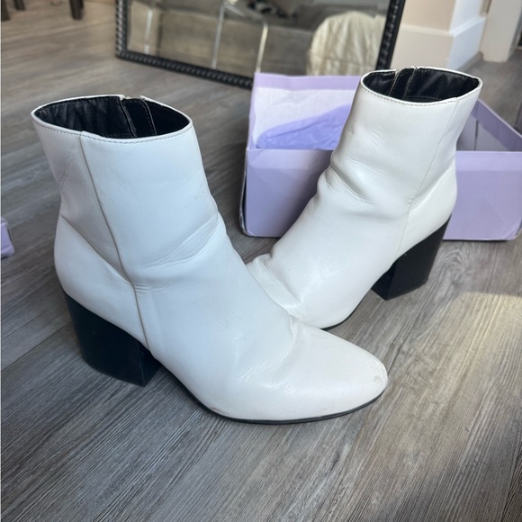 White Ankle Boots for Women - Picture 1 of 2